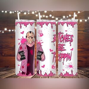 B*tches be trippin 20 fl oz double wall insulated metal skinny tumbler